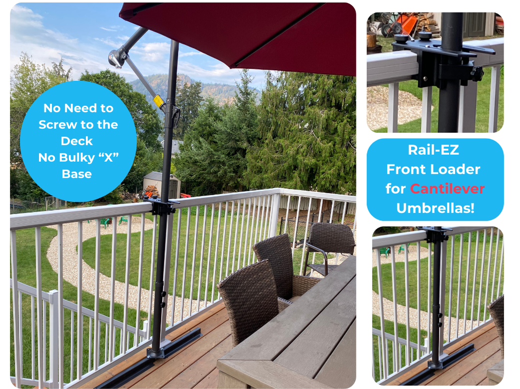 Rail-EZ | No-Drill Railing Mount for Umbrellas & Shade Sails | Rail-EZ.ca