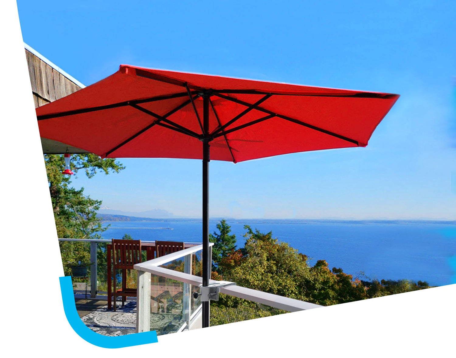 <p>The <strong>EASIEST</strong> way to attach patio umbrellas & shade sails to your railing!</p>