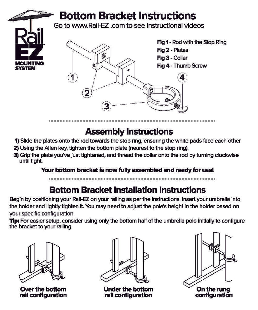 Rail-EZ Bottom Bracket ~ For Use with the Rail-EZ Mounting System by Rail-EZ.ca