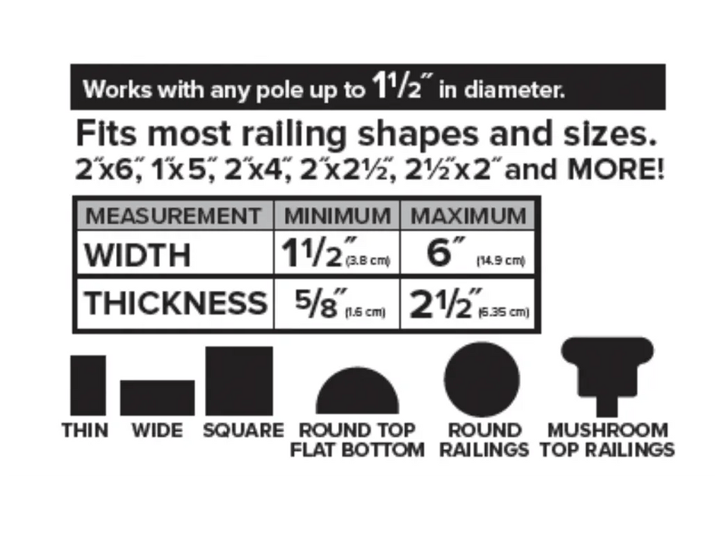 Rail-EZ Railing Mounting System- Front Loading~ for Patio Umbrellas and Shade Sails by Rail-EZ.ca