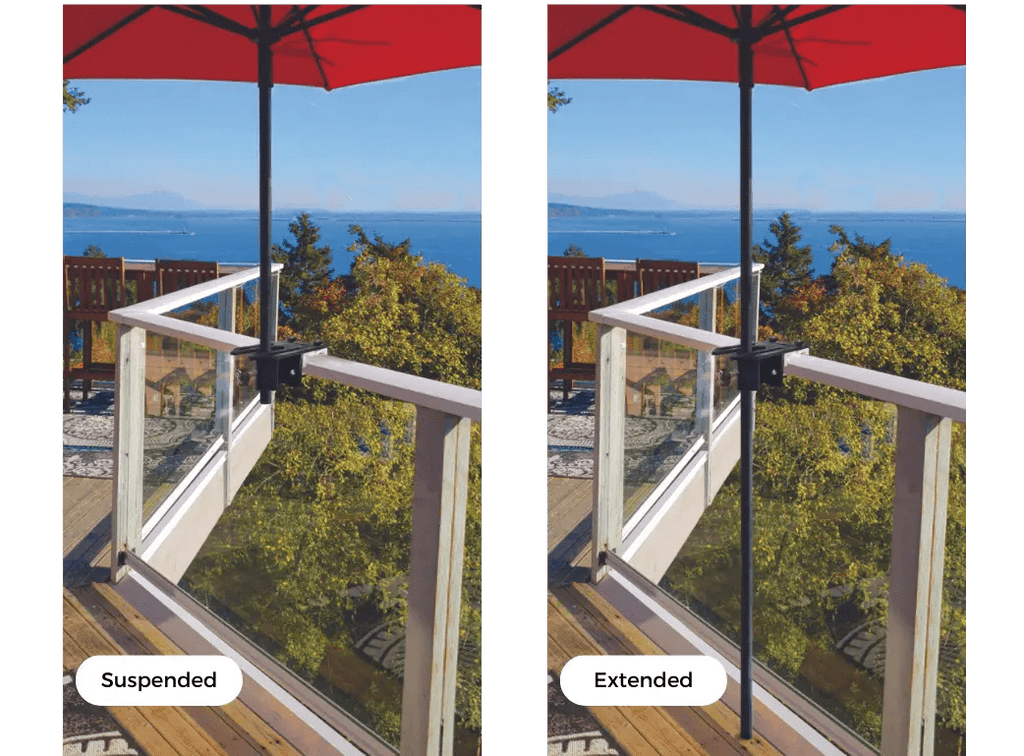 Shade Railing Rail-EZ | No-Drill Railing Mount for Umbrellas & Shade Sails | Rail-EZ.ca